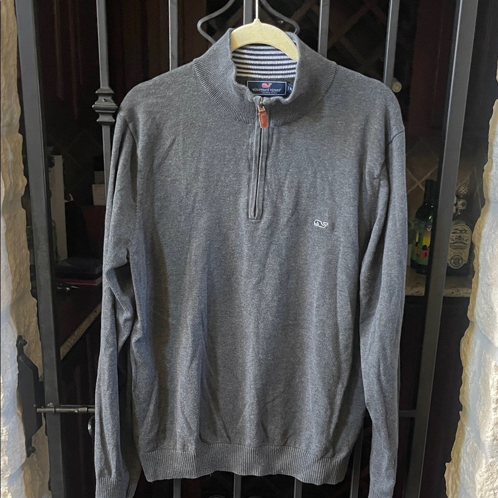 Vineyard Vines Charcoal Zip-Up Sweater